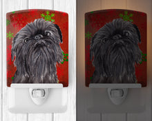 Load image into Gallery viewer, Brussels Griffon Red Snowflakes Holiday Ceramic Night Light SC9587CNL