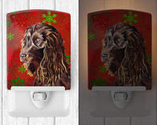 Load image into Gallery viewer, Boykin Spaniel Red Snowflakes Holiday Ceramic Night Light SC9588CNL