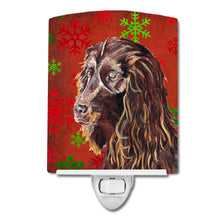 Load image into Gallery viewer, Boykin Spaniel Red Snowflakes Holiday Ceramic Night Light SC9588CNL