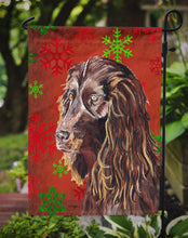 Load image into Gallery viewer, Boykin Spaniel Red Snowflake Christmas Garden Flag – Decorative Outdoor Yard Flag