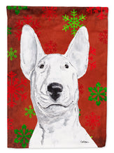 Load image into Gallery viewer, Bull Terrier Red Snowflake Christmas Flag Canvas House Size