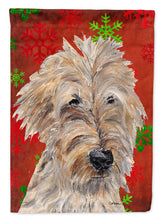 Load image into Gallery viewer, Goldendoodle Red Snowflake Christmas Flag Canvas House Size