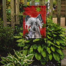 Load image into Gallery viewer, Chinese Crested Red Snowflake Christmas Garden Flag – Decorative Outdoor Yard Flag