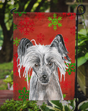 Load image into Gallery viewer, Chinese Crested Red Snowflake Christmas Garden Flag – Decorative Outdoor Yard Flag