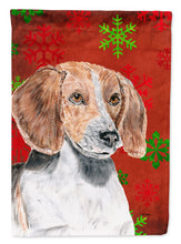 Load image into Gallery viewer, English Foxhound Red Snowflake Christmas Flag Canvas House Size