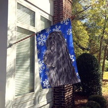 Load image into Gallery viewer, English Cocker Spaniel Blue Snowflake Winter Flag Canvas House Size