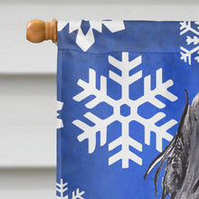 Load image into Gallery viewer, English Cocker Spaniel Blue Snowflake Winter Flag Canvas House Size