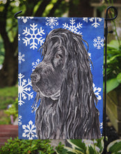 Load image into Gallery viewer, English Cocker Spaniel Blue Snowflake Winter Garden Flag – Decorative Outdoor Yard Flag