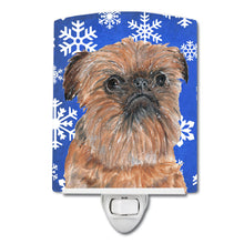 Load image into Gallery viewer, Brussels Griffon Winter Snowflakes Ceramic Night Light SC9600CNL