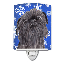 Load image into Gallery viewer, Brussels Griffon Winter Snowflakes Ceramic Night Light SC9601CNL