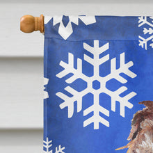 Load image into Gallery viewer, Boykin Spaniel Blue Snowflake Winter Flag Canvas House Size