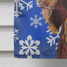 Load image into Gallery viewer, Boykin Spaniel Blue Snowflake Winter Flag Canvas House Size