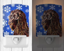 Load image into Gallery viewer, Boykin Spaniel Winter Snowflakes Ceramic Night Light SC9602CNL
