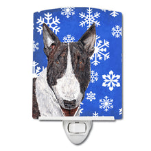 Load image into Gallery viewer, Bull Terrier Winter Snowflakes Ceramic Night Light SC9603CNL