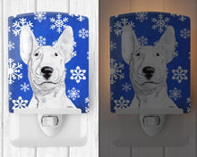 Load image into Gallery viewer, Bull Terrier Winter Snowflakes Ceramic Night Light SC9604CNL