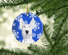 Load image into Gallery viewer, Bull Terrier Winter Snowflakes Ceramic Ornament SC9604CO1