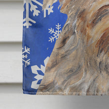 Load image into Gallery viewer, Goldendoodle Blue Snowflake Winter Flag Canvas House Size