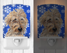 Load image into Gallery viewer, Golden Doodle Winter Snowflakes Ceramic Night Light SC9605CNL