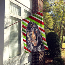 Load image into Gallery viewer, Coonhound Candy Cane Christmas Flag Canvas House Size