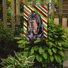 Load image into Gallery viewer, Coonhound Candy Cane Christmas Garden Flag – Decorative Outdoor Yard Flag