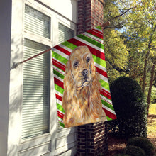 Load image into Gallery viewer, Cocker Spaniel Candy Cane Christmas Flag Canvas House Size