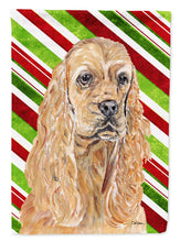 Load image into Gallery viewer, Cocker Spaniel Candy Cane Christmas Flag Canvas House Size