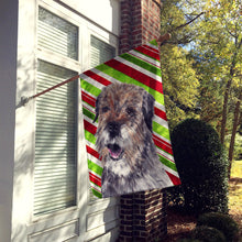 Load image into Gallery viewer, Border Terrier Candy Cane Christmas Flag Canvas House Size