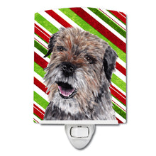 Load image into Gallery viewer, Border Terrier Candy Cane Christmas Ceramic Night Light SC9613CNL