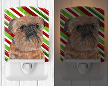 Load image into Gallery viewer, Brussels Griffon Candy Cane Christmas Ceramic Night Light SC9614CNL