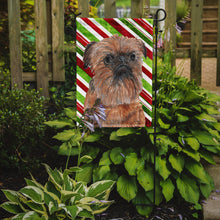 Load image into Gallery viewer, Brussels Griffon Candy Cane Christmas Garden Flag – Decorative Outdoor Yard Flag