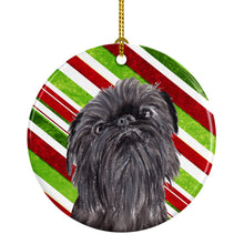 Load image into Gallery viewer, Brussels Griffon Candy Cane Christmas Ornament - Round Ceramic Ornament – Artist-Designed Keepsake Decoration SC9615CO1