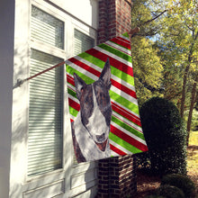 Load image into Gallery viewer, Bull Terrier Candy Cane Christmas Flag Canvas House Size