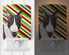 Load image into Gallery viewer, Bull Terrier Candy Cane Christmas Ceramic Night Light SC9617CNL