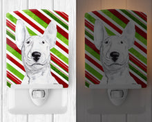 Load image into Gallery viewer, Bull Terrier Candy Cane Christmas Ceramic Night Light SC9618CNL