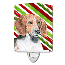 Load image into Gallery viewer, English Foxhound Candy Cane Christmas Ceramic Night Light SC9621CNL