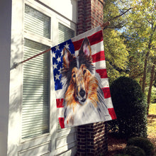 Load image into Gallery viewer, Collie with American Flag USA Flag Canvas House Size SC9622CHF
