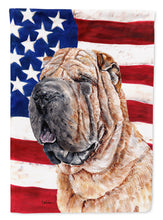 Load image into Gallery viewer, Shar Pei with American Flag USA Flag Canvas House Size SC9623CHF