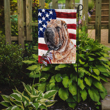 Load image into Gallery viewer, Shar Pei with American Flag USA Garden Flag – Decorative Outdoor Yard Flag SC9623GF