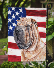 Load image into Gallery viewer, Shar Pei with American Flag USA Garden Flag – Decorative Outdoor Yard Flag SC9623GF