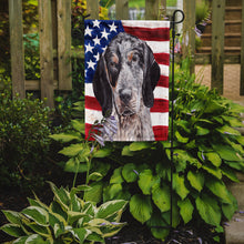 Load image into Gallery viewer, Blue Tick Coonhound with American Flag USA Garden Flag – Decorative Outdoor Yard Flag SC9625GF