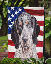 Load image into Gallery viewer, Blue Tick Coonhound with American Flag USA Garden Flag – Decorative Outdoor Yard Flag SC9625GF