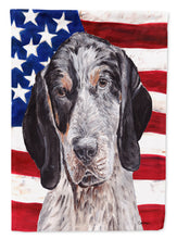 Load image into Gallery viewer, Blue Tick Coonhound with American Flag USA Garden Flag – Decorative Outdoor Yard Flag SC9625GF