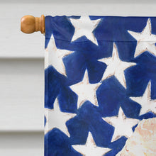 Load image into Gallery viewer, Red Miniature Poodle with American Flag USA Flag Canvas House Size SC9627CHF