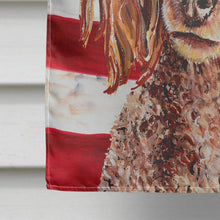 Load image into Gallery viewer, Red Miniature Poodle with American Flag USA Flag Canvas House Size SC9627CHF