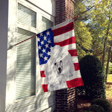 Load image into Gallery viewer, White Toy Poodle with American Flag USA Flag Canvas House Size SC9629CHF