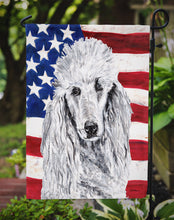 Load image into Gallery viewer, White Standard Poodle with American Flag USA Garden Flag – Decorative Outdoor Yard Flag SC9631GF