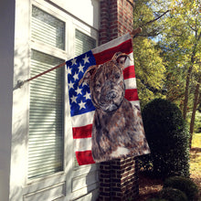 Load image into Gallery viewer, Staffordshire Bull Terrier Staffie with American Flag USA Flag Canvas House Size SC9633CHF