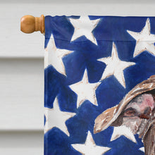 Load image into Gallery viewer, Staffordshire Bull Terrier Staffie with American Flag USA Flag Canvas House Size SC9633CHF