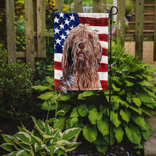 Load image into Gallery viewer, Otterhound with American Flag USA Garden Flag – Decorative Outdoor Yard Flag SC9637GF