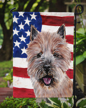 Load image into Gallery viewer, Norwich Terrier with American Flag USA Garden Flag – Decorative Outdoor Yard Flag SC9638GF